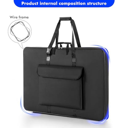 Premium Art Portfolio Case - 32" x 42" - Soft Sided - Steel Frame - Waterproof & Tear Resistant - Artwork, Photography, Sketch, LCD, Monitor, Solar Panel - Shoulder Straps & Handles - size: 32x42