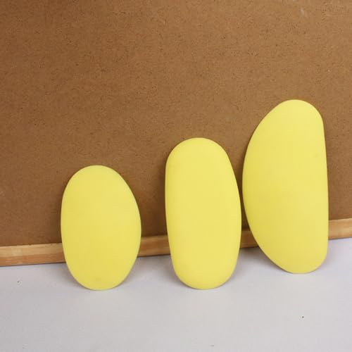 3Pcs Soft Rubber Rib for Pottery Clay, 3 Sizes Ceramic Sculpting Essential Tool for Pottery DIY Craft Work (Yellow)