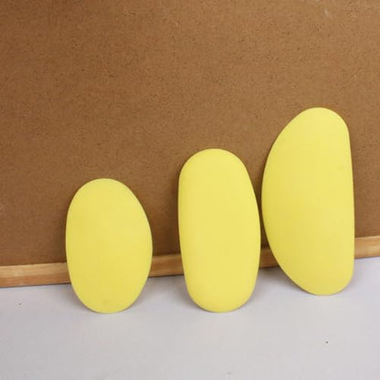 3Pcs Soft Rubber Rib for Pottery Clay, 3 Sizes Ceramic Sculpting Essential Tool for Pottery DIY Craft Work (Yellow)