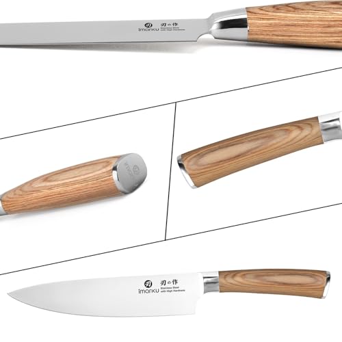 imarku Chef Knife - Pro Kitchen Knife 8 Inch Chef's Knives Japanese SUS440A Stainless Steel Sharp Paring Knife with Ergonomic Handle, Golden Handle, Birthday Gifts for Men and Women,Gyutou Knives - color: Golden