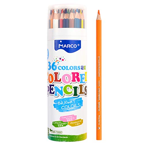 oily soft core smooth color pencil, 36 colors, smooth strokes