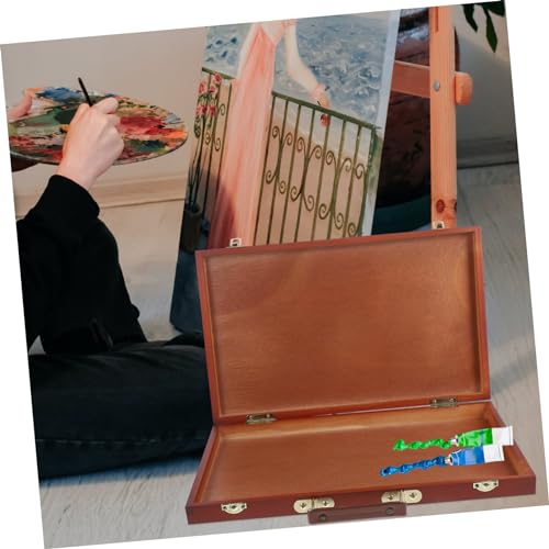 DOITOOL Elegant Wooden Portable Easel Painting Storage for Pencil Boxes and Art Tools Organizer