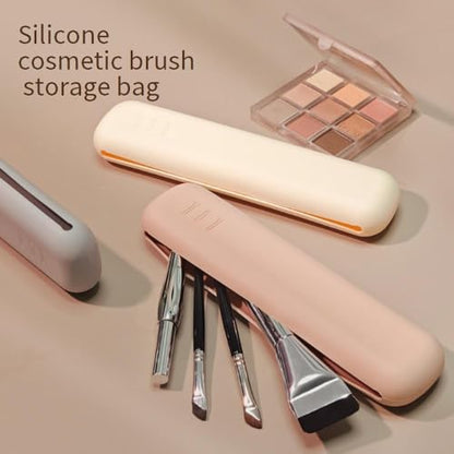 3PCS Makeup Bag Makeup Brush Pouch Cosmetic Organizer Travel Makeup Brush Holder Travel Holder Storage Brush Case Brush Bag Pouch Silicon Bag