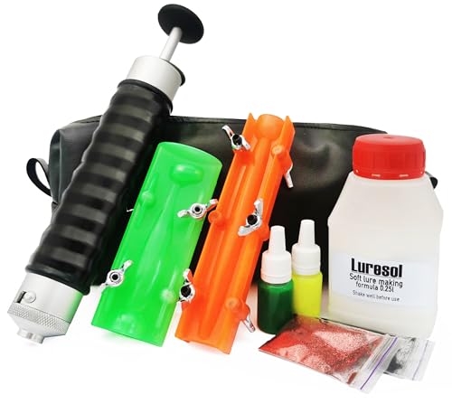 Starter Kit Aluminum Injector 4 oz / 120 ml for Soft Plastic Plastisol Fishing Bait Baits Mold Molds Form Lure Tackle Making with Locking Nozzle on The end of Injector Gift for Fisherman