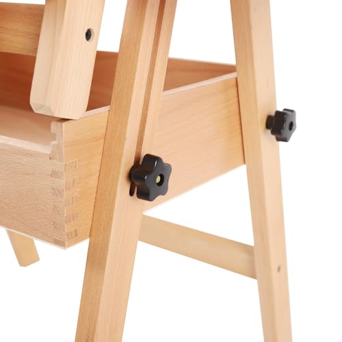 Adjustable Painting Board Stand, Artist Easel H-Frame Studio Easel Wooden Stand for Painting Wooden Easel Painting Holder with Storage Tray for Classroom Art Activities, Outdoor Paintings