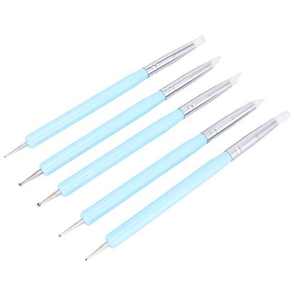 5pcs Double Head, Clay Sculpting Tool Set Silicone Sculpture Tools Arts Crafts Shapers Accessory Silicone Sculpting Tool Ble Color Shape Painting Brush Sets