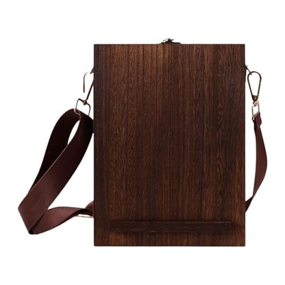 Writers Messenger Wood Box Tabletop Easel Box with Hinged Lid Artist Tool Bag Artist Writing Box for Pencils Brush Home Decor