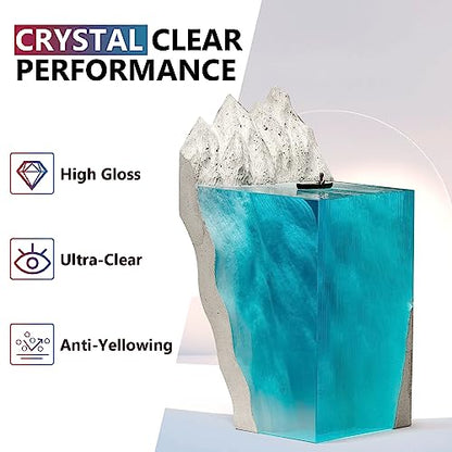 Epoxy Resin 2 Gallon Kit, Crystal Clear Epoxy Resin High Gloss, Easy Mix 1:1 Bubbles Free Art Resin for Coating and Casting, Countertop, Table Top, River Tables, Jewelry, Craft DIY, Molds - size: 2 Gallon
