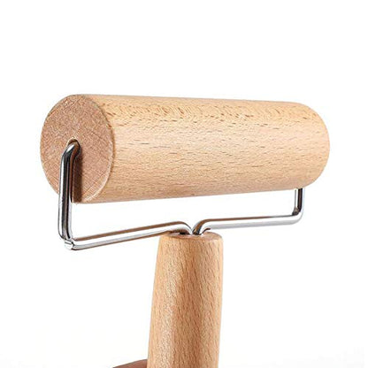 2-In-1 Style Pastry Pizza Roller Wood Brayer Wooden Rolling Pin 5D Diamond-Paint Art Wood Roller for Baking or Ceramic Pottery Clay Working
