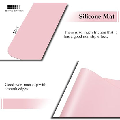Silicone Placemats, 2Pcs 15.7"x 11.8"x 0.03" Pink Silicone Table Mat, Silicone Mats for Baking, Jewelry, Kitchen Counter - color: Pink, size: 15.7"x 11.8"