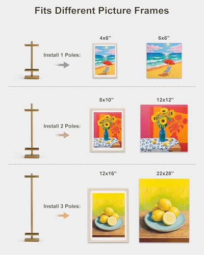Adjustable Tabletop Easel Stand, Picture Easels for Display Up to 29" H, Gold Metal Picture Frame Holder Stand Table for Art, Photo (2 Pack) - color: Gold 2Pack