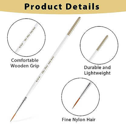 cobee 12Pcs Fine Paint Brushes, Detail Paint Brushes Micro Artist Paintbrush Set Acrylic Paint Brushes for Kids Students Artists Detail Painting Oil Fine Art Painting Watercolor Nail Art