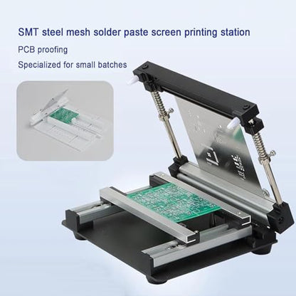 Manual Stencil Printer, Aluminum Alloy Precision Solder Paste Screen Printing Machine for SMT PCB Assembly, DIY Electronics Prototyping and Soldering Training(20cm) - size: 20cm