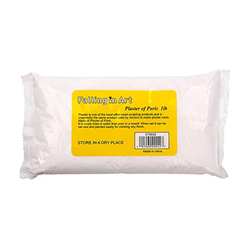 Falling in Art 1lb Plaster of Paris - Plaster Hand Mold Casting Kit Powder, Gypsum Cement, Pottery & Ceramic Plaster Powder for Crafts, Sculpture, Diorama and Home Decor - size: 1lb
