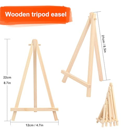 Yiksonyo 48 Pack 8 Inch Wooden Easel, Tabletop Wood Easels, Small Wooden Easel for Painting, Art, and Crafts - size: 48 Pack 8 Inch
