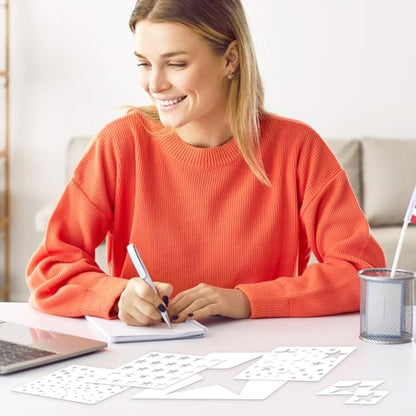 JarThenaAMCS 16Pcs Star Shape Stencils Patriotic Star Templates Stencils Reusable Plastic Drawing Painting Template for 250th Anniversary 4th of July Independence Day DIY Art Craft Painting on Wood - style: Star
