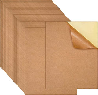 Kraft Sticker Paper Labels,Full Sheet Printable Sticker Letter Paper Label 8.5" x 11" Self-Adhesive DIY Craft Project Labels for Laser & Inkjet Printer(30 Sheets)
