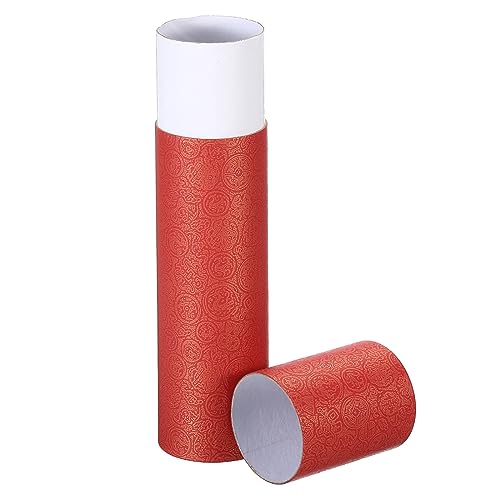 PATIKIL 2 Inch x 9 Inch Poster Tube, 1Pcs Photo Storage Tube Portable Shipping Mailing Tubes Calligraphy Painting Tubes Round Carrying Case for Storing Paper Art Map Documents, Red - size: 2 Inch x 9 Inch