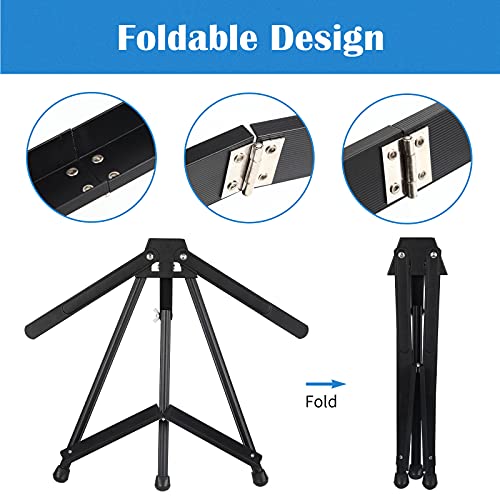 Falling in Art Aluminum 15" to 21" Tabletop Easel Display, Black Tripod with Rubber Feet, Holds Canvas, Paintings, Books, Photos, Signs (Pack of 2) - style: 2 PACK