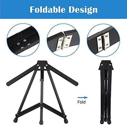 Falling in Art Aluminum 15" to 21" Tabletop Easel Display, Black Tripod with Rubber Feet, Holds Canvas, Paintings, Books, Photos, Signs (8 Pack) - style: 8 PACK