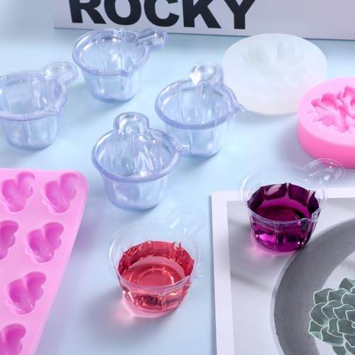 150Pcs 40ml Disposable Plastic Resin Mixing Cups Multipurpose Dispensing Cup for Mixing Paint, Stain, Epoxy, Resin (Clear)
