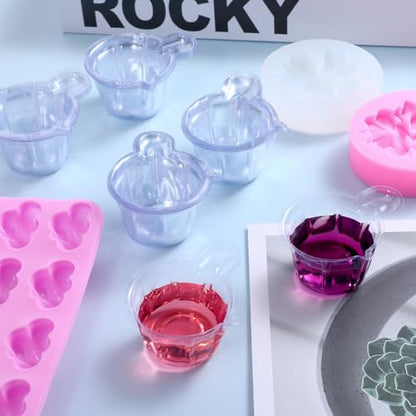 150Pcs 40ml Disposable Plastic Resin Mixing Cups Multipurpose Dispensing Cup for Mixing Paint, Stain, Epoxy, Resin (Clear)