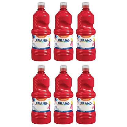 Prang Ready-to-Use Tempera Paint Quart, 32 oz., Red, 6 Count - color: Red (Pack of 6)