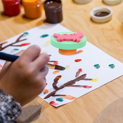 DOITOOL 6Pcs Kids Painting Sponge Stamps Set DIY Foam Seal with Ocean Animal Shapes for Preschool Craft Art Easy Clean Portable 2.28 Inch