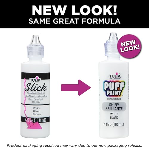 Tulip Puff Paint Slick White 4 Fl Oz (Pack of 3) - color: White