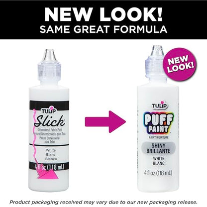 Tulip Puff Paint Slick White 4 Fl Oz (Pack of 3) - color: White