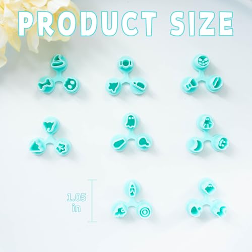 Tainsky Halloween Micro Polymer Clay Cutters for Earrings Making, 8 Shapes Mini Polymer Clay Cutters for Earrings (Holiday-B) - color: Micro-B