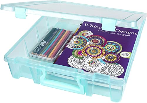 ArtBin 6955AA Super Satchel Compartment Box Clear Craft Organizer Storage Case - Aqua, Pack of 1 - color: Aqua, size: 1 Pack