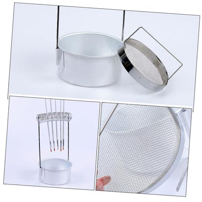 STOBOK 2pcs Stainless Steel Brush Cleaning Barrel Drying Rack for Art Paint Brush Washer Holder for Artists Bucket