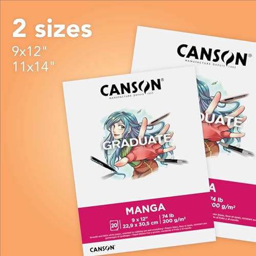 Canson Graduate Manga Pad, Foldover, 11x14 inches, 20 Sheets - Artist Paper for Illustration, Comic, Character, Cartoon