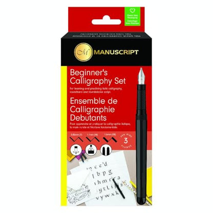 MANUSCRIPT Calligraphy Kit for Beginners Pen Company Beginner Calligraphy Set with Pen, Nibs, Ink Cartridges and Instruction Guide
