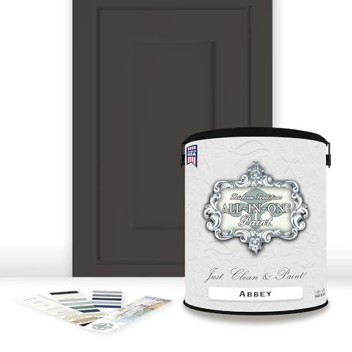 ALL-IN-ONE Paint by Heirloom Traditions, Abbey (Warm Gray), Gallon - Durable cabinet and furniture paint. Built in primer and top coat, no sanding needed. Includes our 30 featured color card. - color: Abbey, size: 128 Fl Oz (Pack of 1)