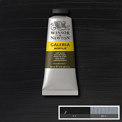 Winsor & Newton Galeria Acrylic Color, 60ml (2-oz) Tube, Lamp Black - color: Lamp Black, style: 2-oz Tube