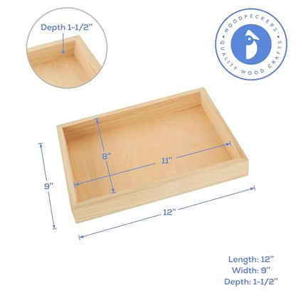Painting Panels 9 x 12 x 1-1/2-inch, Pack of 4 Blank Wooden Signs for Crafts, Wood Cradled Panels for Home Decor, by Woodpeckers - size: 9 x 12 x 1-1/2 inch