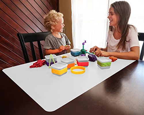 MonsterMat 36x24 Inch Extra Large Silicone Table Protector Craft Mat for Painting, Clay, Projects, Arts and Crafts, Soldering and Resin. Easy Clean Up and Storage. Largest Mat Available. (White) - color: White