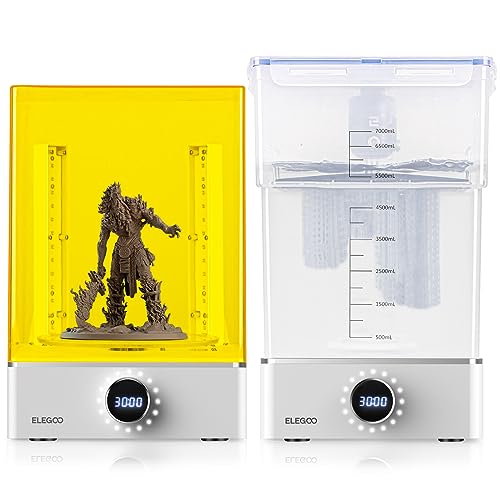 ELEGOO Mercury X Bundle, Wash and Cure Machine for Large Resin 3D Printed Models, Compatible with Saturn, Mars MSLA 3D Printers - style: Mercury X Bundle-M