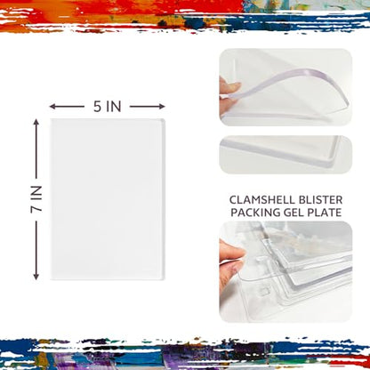 Reuable 5 X 7 Inch Gel Plate Thick Gel Printing Plate for Monoprinting,Printmaking Supplies Mix Media Cardmaking - size: 5X7 IN
