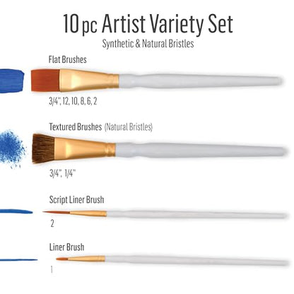 FolkArt Ultimate Tool Kit, 38 Piece Set Including 30 Premium Paintbrushes and 8 Foam Spouncers, Perfect for DIY Arts and Crafts Projects, PROMOFATLS24