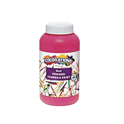 Colorations® Powder Tempera, Red, 1 Pound, Powdered Tempera Paint is a value purchase, Dillute only what you need, Strong and Vibrant color, Non Toxic and Safe for Kids, Use for Arts & Crafts - color: Red