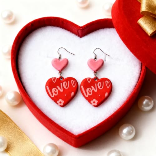 CHGCRAFT 4 Pcs Valentine's Day Love Heart Cupid Polymer Clay Texture Sheet Mail Silicone Clay Texture Mat for Polymer Clays Making Earrings Jewelry DIY Crafts 5.5 × 5.5 Inch - style: Love Heart