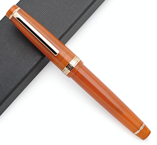JINHAO 82 Fountain Pen with Gold Clip (F Nib 0.5mm, Transparent Brown) - color: Transparent Brown