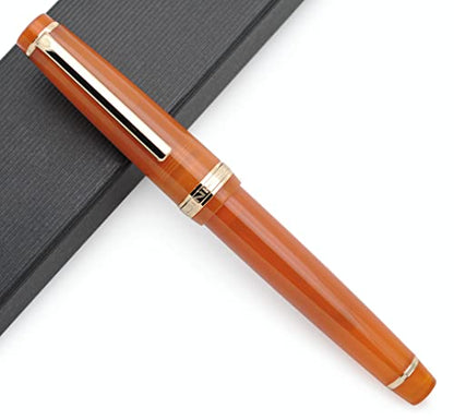JINHAO 82 Fountain Pen with Gold Clip (F Nib 0.5mm, Transparent Brown) - color: Transparent Brown