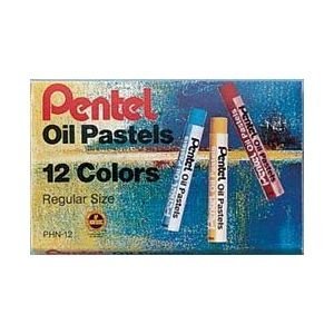 Pentel Arts Oil Pastels, 12 Color Set (PHN-12)