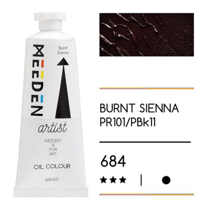MEEDEN Artist Grade Oil Paint: Burnt Sienna - 60ml/2oz Tube - Professional Art Paints for Canvas Painting - color: Burnt Sienna, style: 60ml/2oz