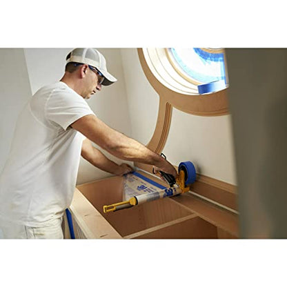 3M Hand Masker Advanced Masking Film, 72 in x 90 ft, Static Cling Keeps Film in Place, Prevents Liquids From Bleeding Through, Flake Resistant, For Indoors & Outdoors Use, 1 Roll (AMF72)