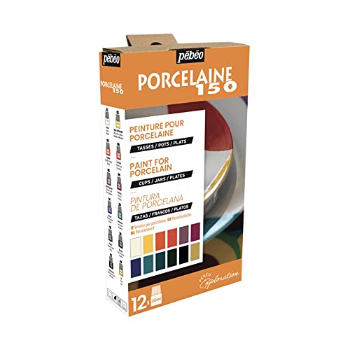 Pebeo Porcelaine 150 China Paint, Exploration Set #1- Set of 12 x 20 ml Bottles - color: Multicolor, style: 12 x 20ml